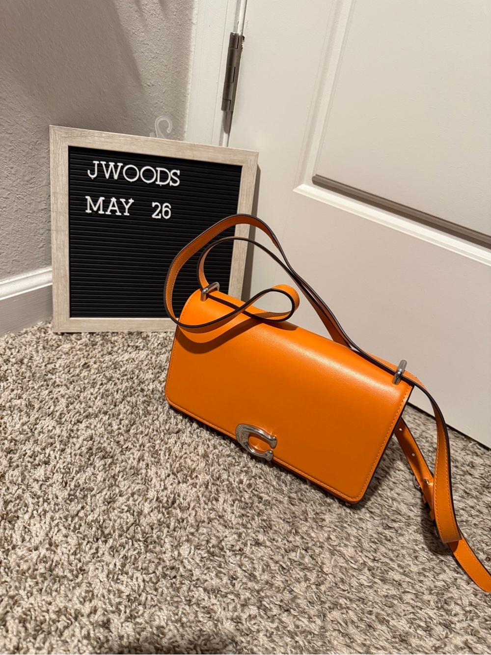 HTF Coach Mandarin Orange Leather shoulder Bag